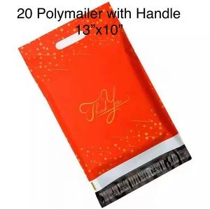 20 Pcs Red Star Poly Mailers With Handle 10″x13″